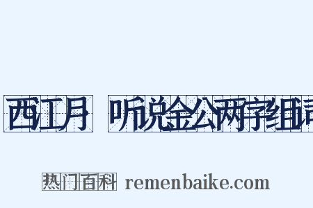 西江月·听说金公两字组词是什么意思的图片